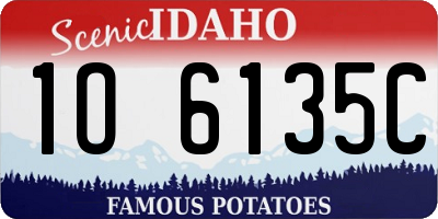ID license plate 1O6135C