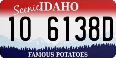ID license plate 1O6138D
