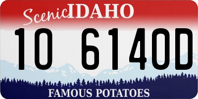 ID license plate 1O6140D