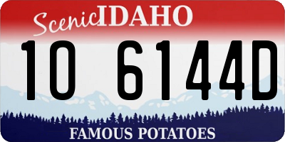 ID license plate 1O6144D