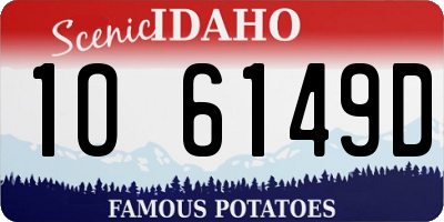 ID license plate 1O6149D