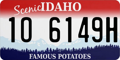 ID license plate 1O6149H