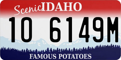 ID license plate 1O6149M
