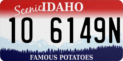 ID license plate 1O6149N