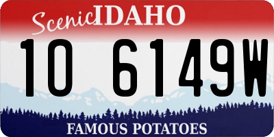 ID license plate 1O6149W