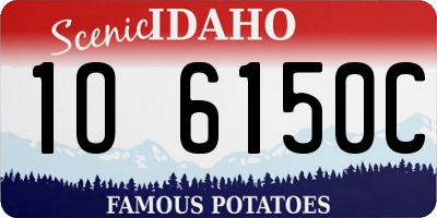 ID license plate 1O6150C