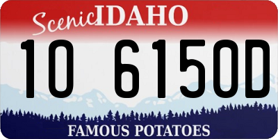 ID license plate 1O6150D