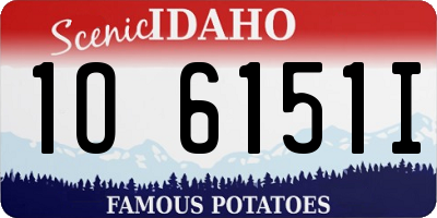 ID license plate 1O6151I