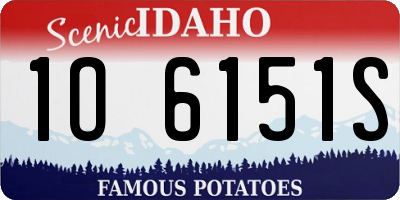 ID license plate 1O6151S