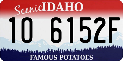 ID license plate 1O6152F