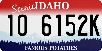 ID license plate 1O6152K