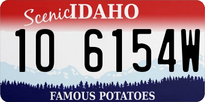 ID license plate 1O6154W