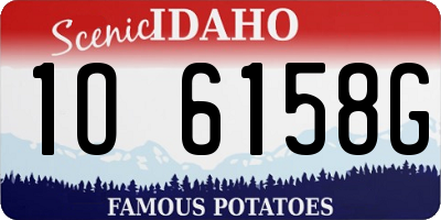 ID license plate 1O6158G