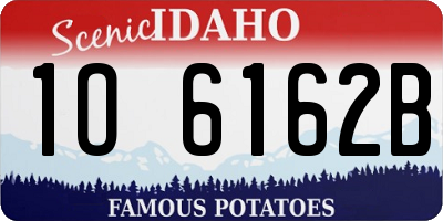ID license plate 1O6162B