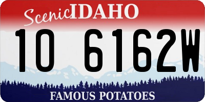 ID license plate 1O6162W