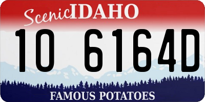 ID license plate 1O6164D