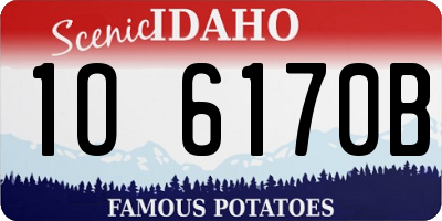 ID license plate 1O6170B