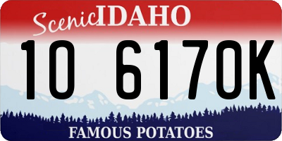 ID license plate 1O6170K