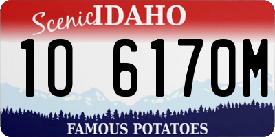 ID license plate 1O6170M