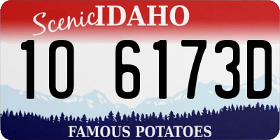 ID license plate 1O6173D