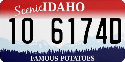 ID license plate 1O6174D