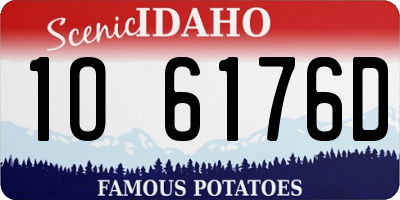 ID license plate 1O6176D