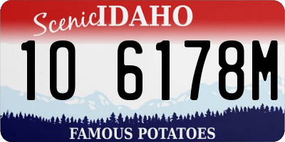ID license plate 1O6178M