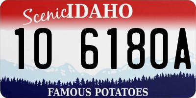 ID license plate 1O6180A