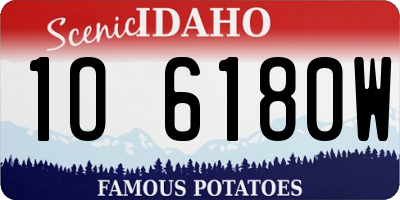 ID license plate 1O6180W
