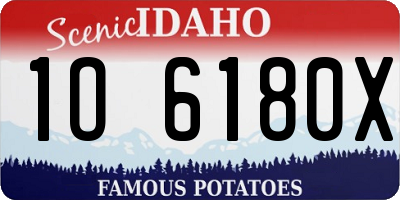 ID license plate 1O6180X