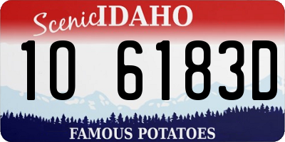 ID license plate 1O6183D