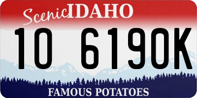 ID license plate 1O6190K