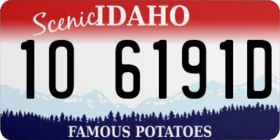 ID license plate 1O6191D