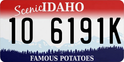 ID license plate 1O6191K