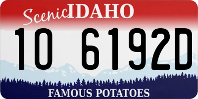 ID license plate 1O6192D