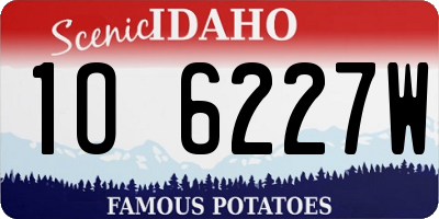 ID license plate 1O6227W