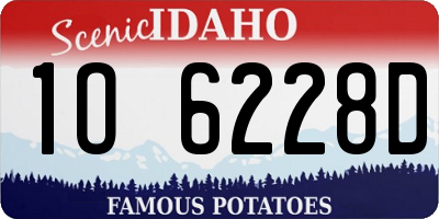 ID license plate 1O6228D