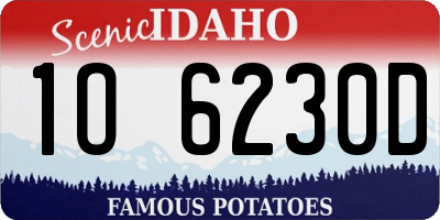 ID license plate 1O6230D