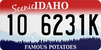 ID license plate 1O6231K