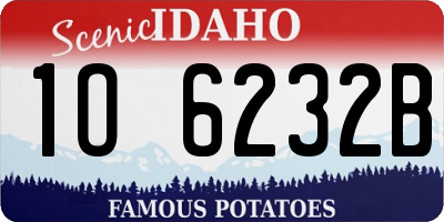 ID license plate 1O6232B