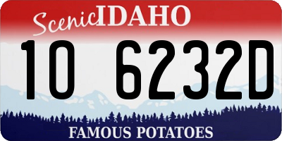 ID license plate 1O6232D