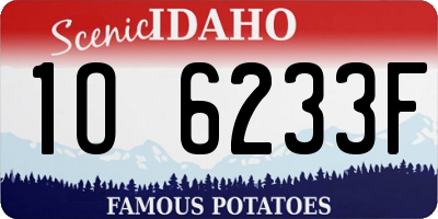 ID license plate 1O6233F