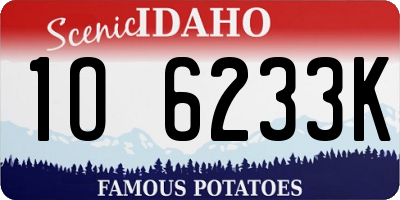 ID license plate 1O6233K