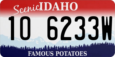 ID license plate 1O6233W