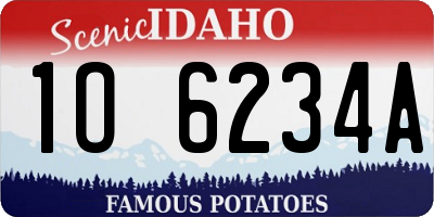 ID license plate 1O6234A