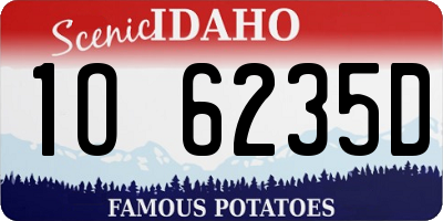ID license plate 1O6235D