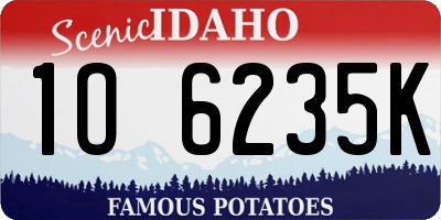 ID license plate 1O6235K