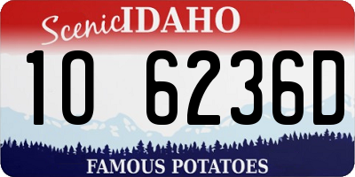 ID license plate 1O6236D