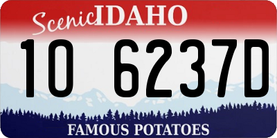 ID license plate 1O6237D