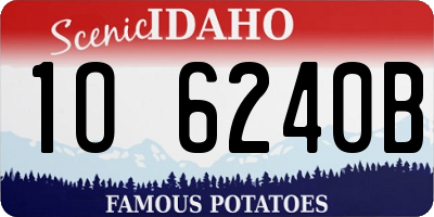 ID license plate 1O6240B